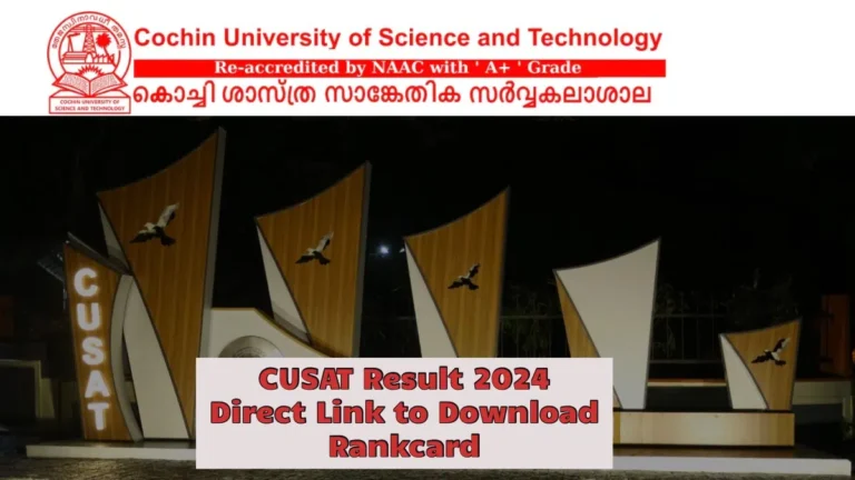 CUSAT CAT 2024 Results Expected Soon