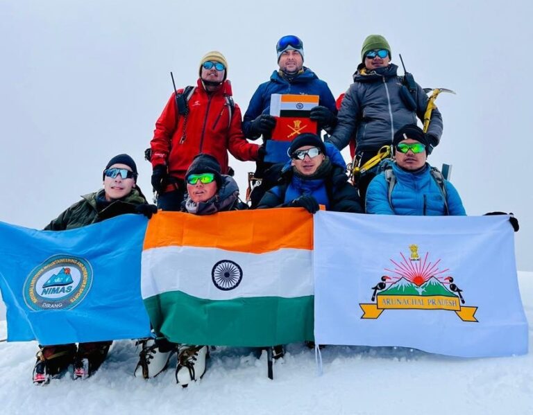 A 15-member team hoisted the flag on the 20,900 feet high mountain peak in Arunachal, will be known as the sixth Dalai Lama