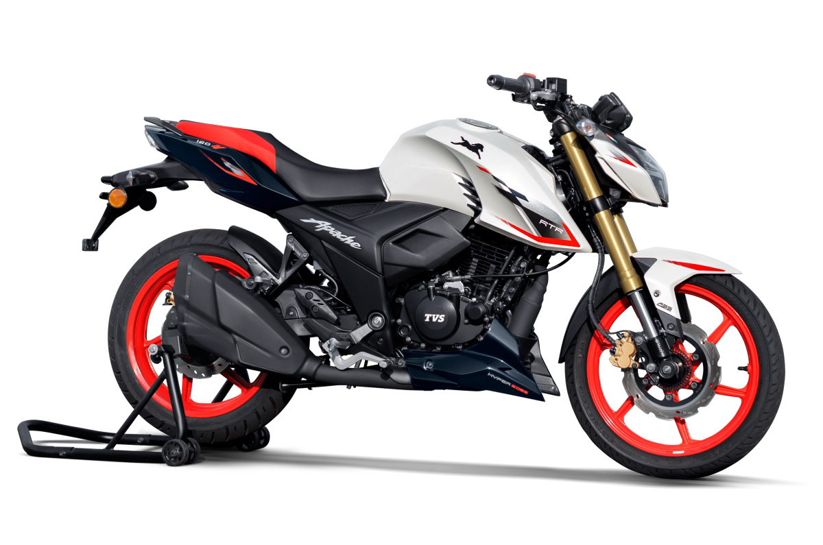 TVS Apache RTR 160 4V, USD fork, price, top variant launched