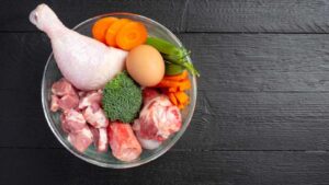 A bowl of high protein foods