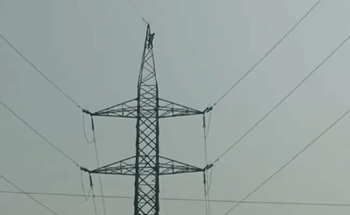 Video: A man climbed an electricity tower in Noida, danced on it